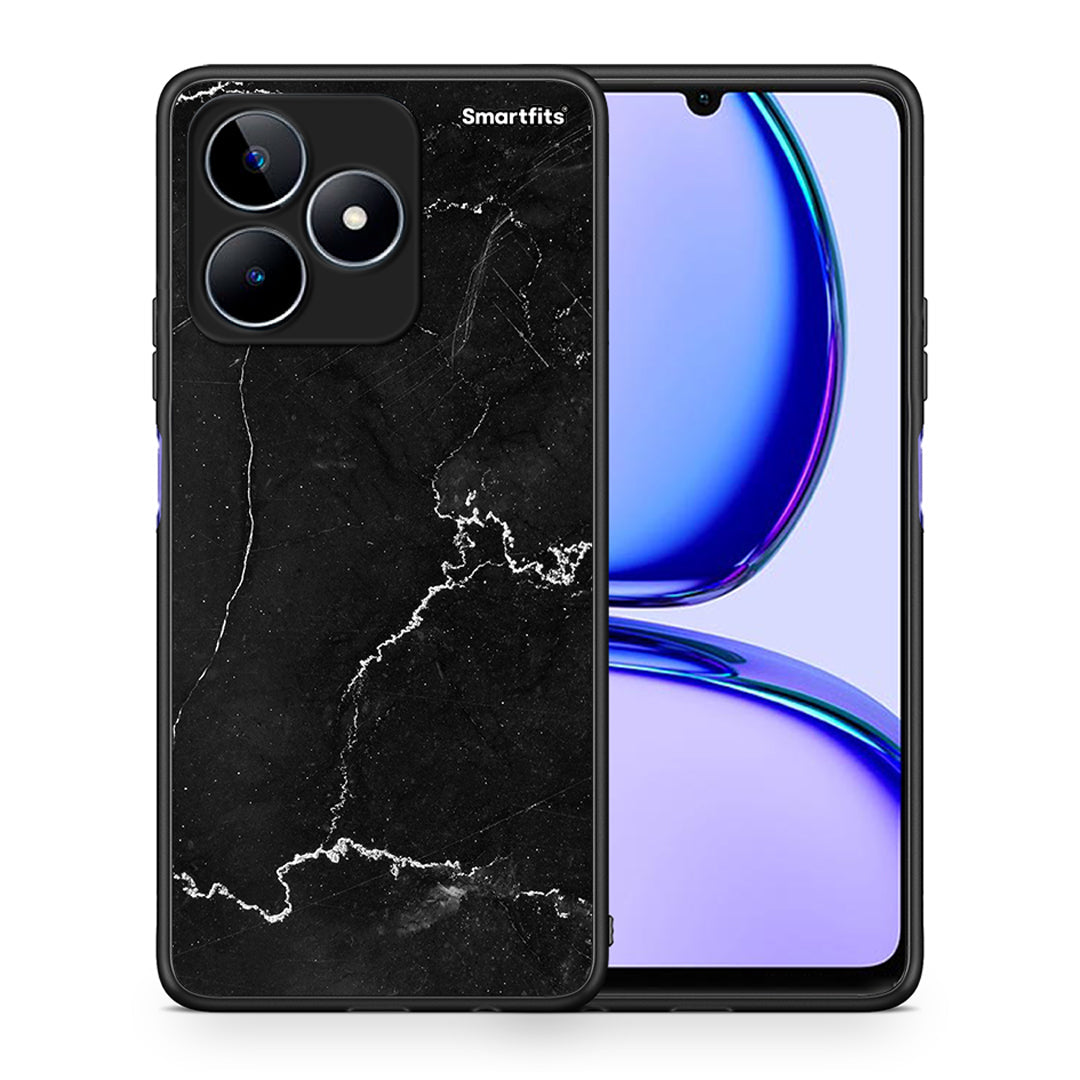 Θήκη Realme C53 Marble Black από τη Smartfits με σχέδιο στο πίσω μέρος και μαύρο περίβλημα | Realme C53 Marble Black case with colorful back and black bezels