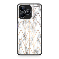 Thumbnail for 44 - Realme C53 Gold Geometric Marble case, cover, bumper