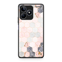Thumbnail for 4 - Realme C53 Hexagon Pink Marble case, cover, bumper