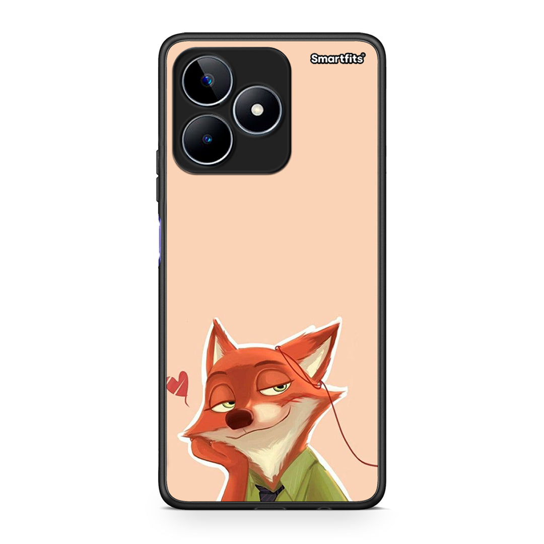 Realme C53 Nick Wilde And Judy Hopps Love 1 θήκη από τη Smartfits με σχέδιο στο πίσω μέρος και μαύρο περίβλημα | Smartphone case with colorful back and black bezels by Smartfits