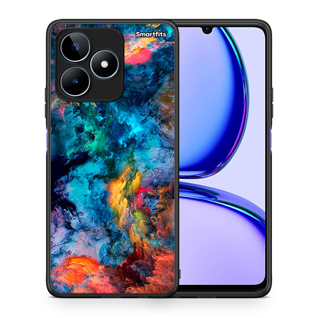 Θήκη Realme C53 Crayola Paint από τη Smartfits με σχέδιο στο πίσω μέρος και μαύρο περίβλημα | Realme C53 Crayola Paint case with colorful back and black bezels