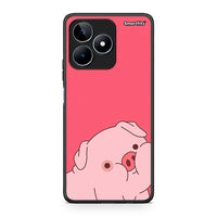 Thumbnail for Realme C53 Pig Love 1 Θήκη Αγίου Βαλεντίνου από τη Smartfits με σχέδιο στο πίσω μέρος και μαύρο περίβλημα | Smartphone case with colorful back and black bezels by Smartfits