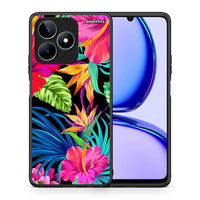 Thumbnail for Θήκη Realme C53 Tropical Flowers από τη Smartfits με σχέδιο στο πίσω μέρος και μαύρο περίβλημα | Realme C53 Tropical Flowers case with colorful back and black bezels