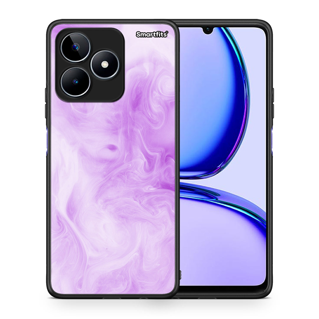 Θήκη Realme C53 Lavender Watercolor από τη Smartfits με σχέδιο στο πίσω μέρος και μαύρο περίβλημα | Realme C53 Lavender Watercolor case with colorful back and black bezels