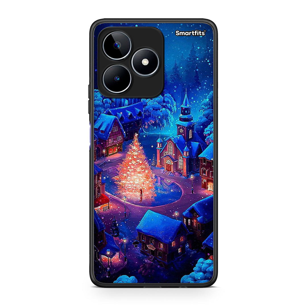 Realme C53 Xmas Village θήκη από τη Smartfits με σχέδιο στο πίσω μέρος και μαύρο περίβλημα | Smartphone case with colorful back and black bezels by Smartfits