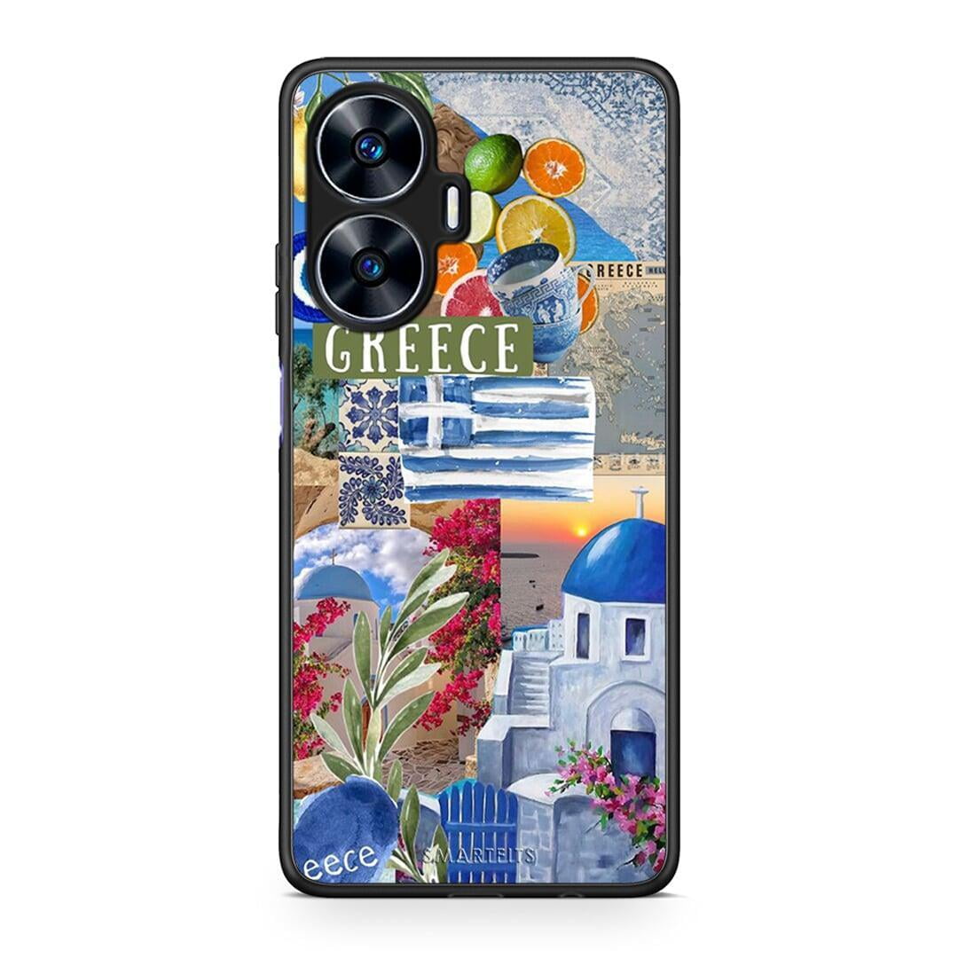 Θήκη Realme C55 Dual All Greek από τη Smartfits με σχέδιο στο πίσω μέρος και μαύρο περίβλημα | Realme C55 Dual All Greek Case with Colorful Back and Black Bezels