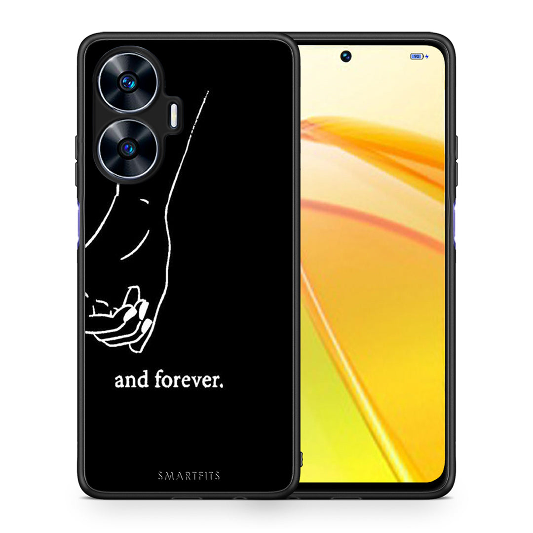 Θήκη Realme C55 Dual Always & Forever 2 από τη Smartfits με σχέδιο στο πίσω μέρος και μαύρο περίβλημα | Realme C55 Dual Always & Forever 2 Case with Colorful Back and Black Bezels