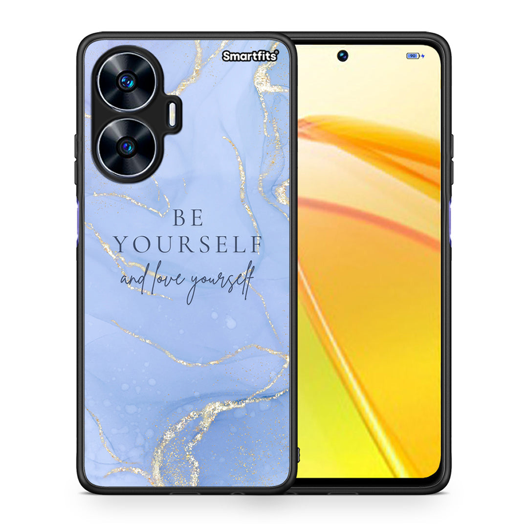 Θήκη Realme C55 Dual Be Yourself από τη Smartfits με σχέδιο στο πίσω μέρος και μαύρο περίβλημα | Realme C55 Dual Be Yourself Case with Colorful Back and Black Bezels