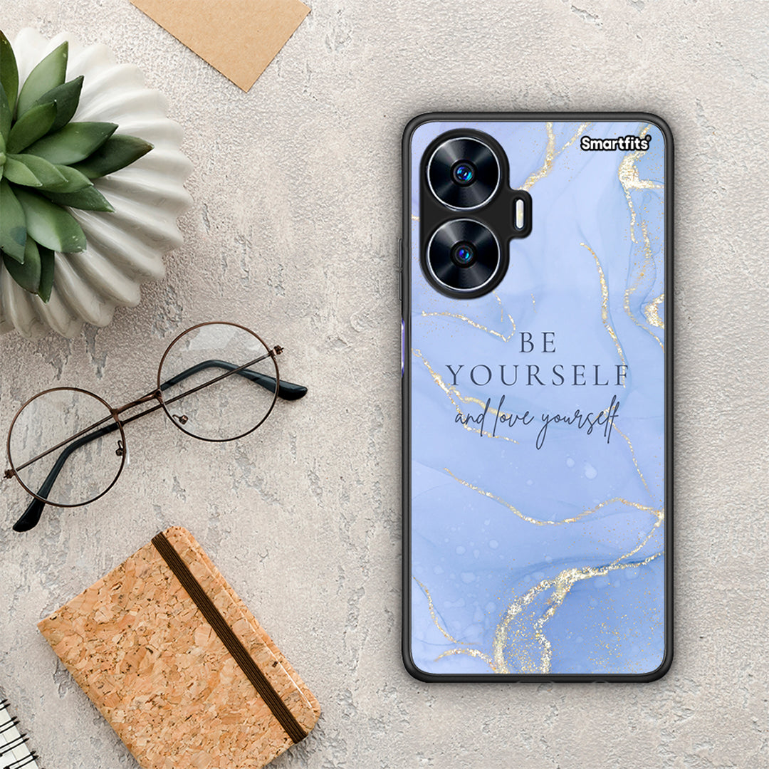 Θήκη Realme C55 Dual Be Yourself από τη Smartfits με σχέδιο στο πίσω μέρος και μαύρο περίβλημα | Realme C55 Dual Be Yourself Case with Colorful Back and Black Bezels