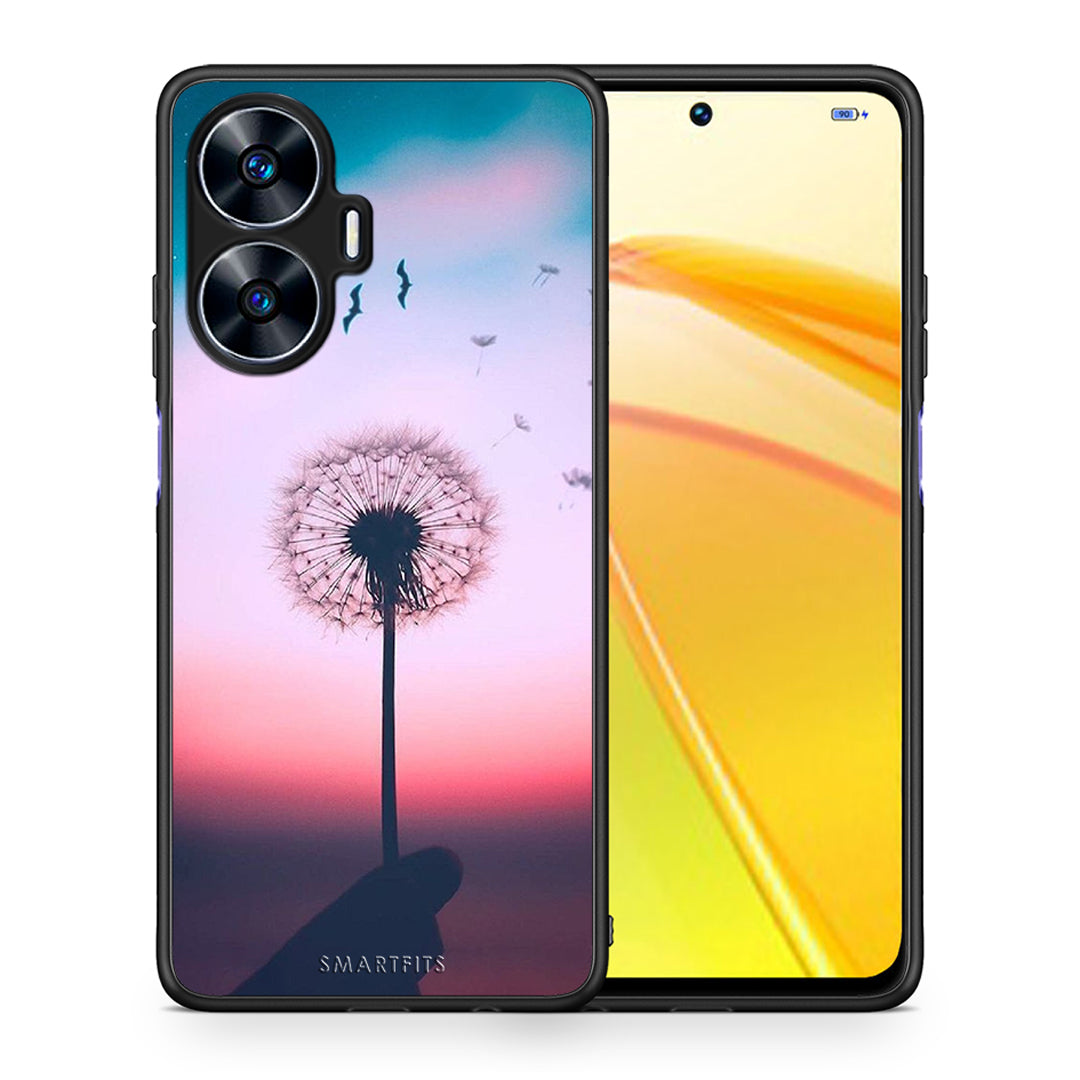 Θήκη Realme C55 Dual Boho Wish από τη Smartfits με σχέδιο στο πίσω μέρος και μαύρο περίβλημα | Realme C55 Dual Boho Wish Case with Colorful Back and Black Bezels