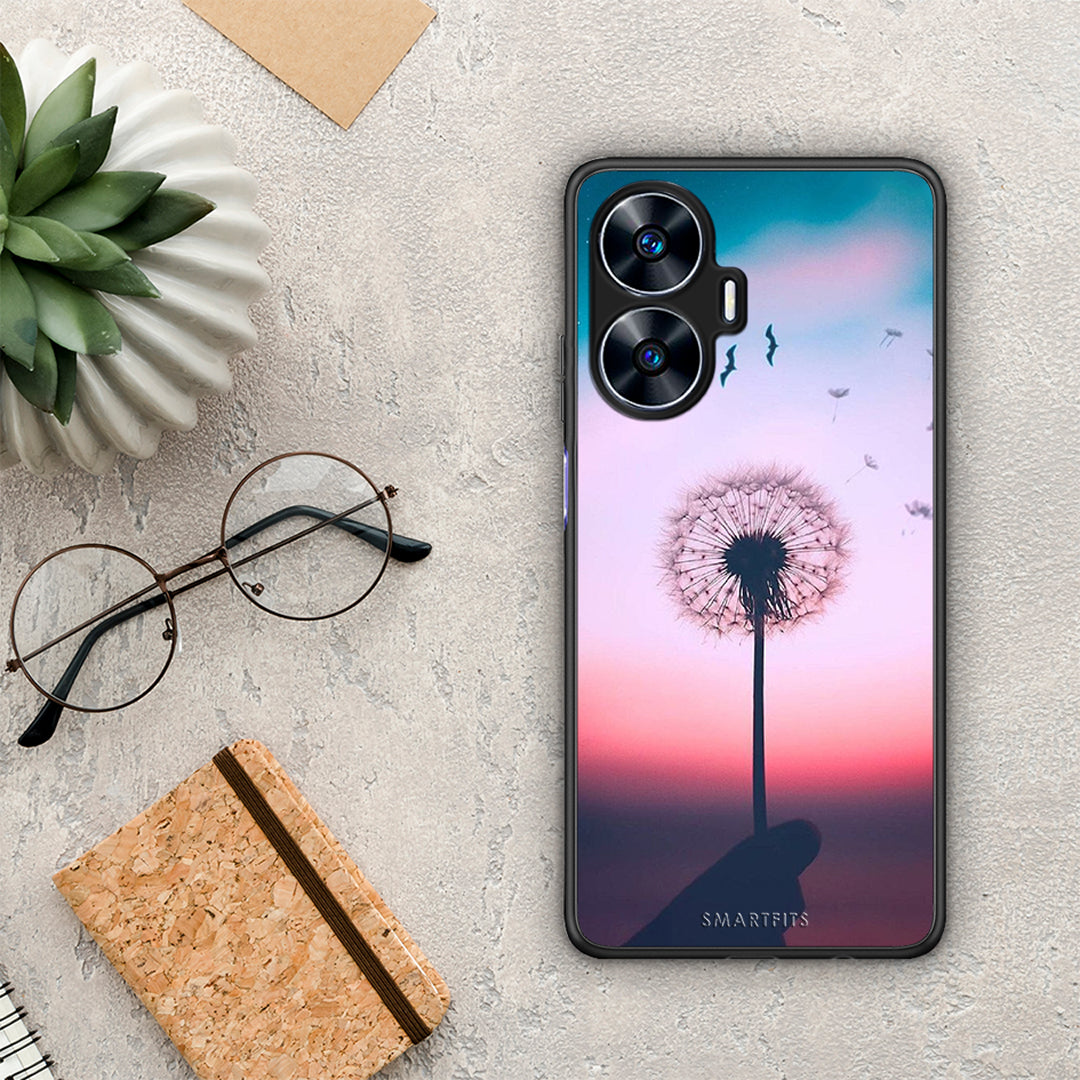 Θήκη Realme C55 Dual Boho Wish από τη Smartfits με σχέδιο στο πίσω μέρος και μαύρο περίβλημα | Realme C55 Dual Boho Wish Case with Colorful Back and Black Bezels