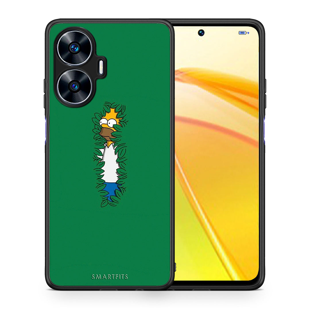 Θήκη Realme C55 Dual Bush Man από τη Smartfits με σχέδιο στο πίσω μέρος και μαύρο περίβλημα | Realme C55 Dual Bush Man Case with Colorful Back and Black Bezels