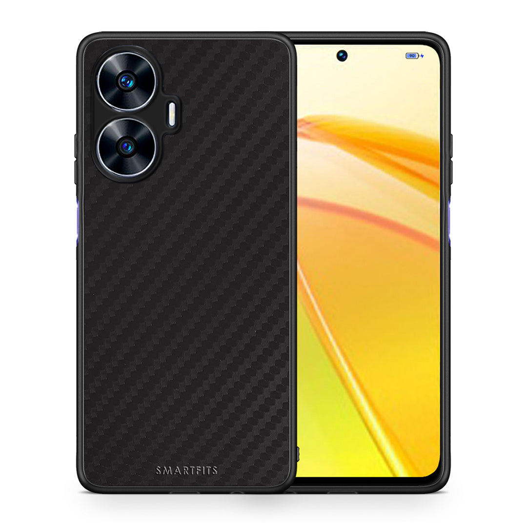 Θήκη Realme C55 Dual Carbon Black από τη Smartfits με σχέδιο στο πίσω μέρος και μαύρο περίβλημα | Realme C55 Dual Carbon Black Case with Colorful Back and Black Bezels