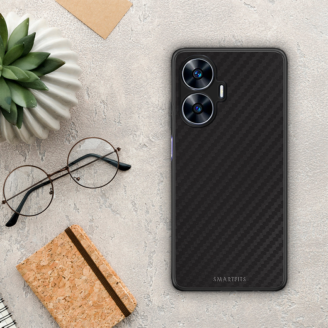 Θήκη Realme C55 Dual Carbon Black από τη Smartfits με σχέδιο στο πίσω μέρος και μαύρο περίβλημα | Realme C55 Dual Carbon Black Case with Colorful Back and Black Bezels