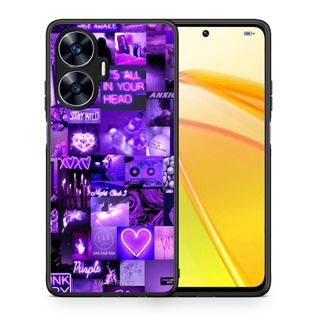 Θήκη Realme C55 Dual Collage Stay Wild από τη Smartfits με σχέδιο στο πίσω μέρος και μαύρο περίβλημα | Realme C55 Dual Collage Stay Wild Case with Colorful Back and Black Bezels