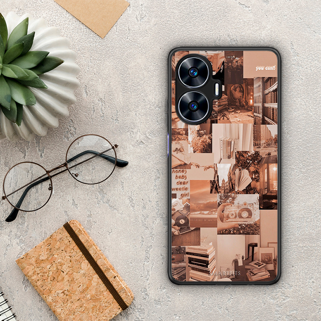 Θήκη Realme C55 Dual Collage You Can από τη Smartfits με σχέδιο στο πίσω μέρος και μαύρο περίβλημα | Realme C55 Dual Collage You Can Case with Colorful Back and Black Bezels