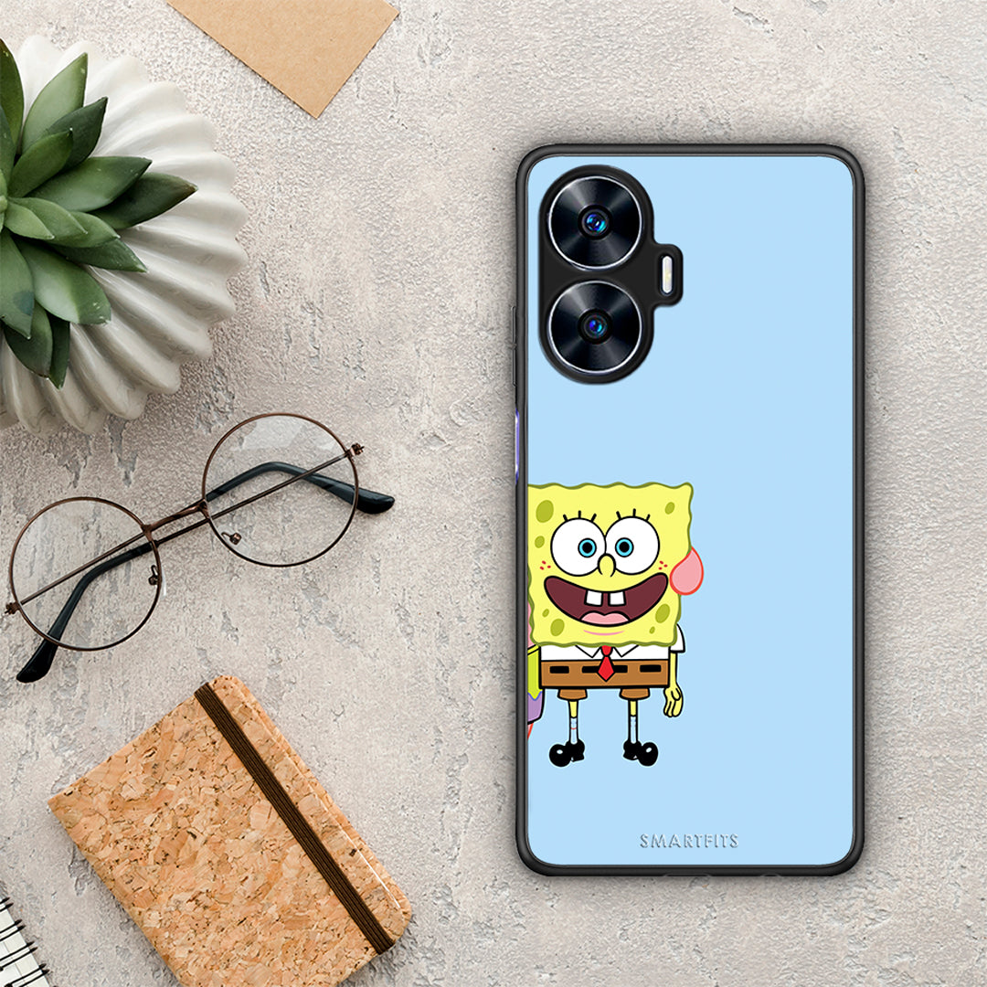 Θήκη Realme C55 Dual Friends Bob από τη Smartfits με σχέδιο στο πίσω μέρος και μαύρο περίβλημα | Realme C55 Dual Friends Bob Case with Colorful Back and Black Bezels