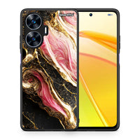 Thumbnail for Θήκη Realme C55 Dual Glamorous Pink Marble από τη Smartfits με σχέδιο στο πίσω μέρος και μαύρο περίβλημα | Realme C55 Dual Glamorous Pink Marble Case with Colorful Back and Black Bezels