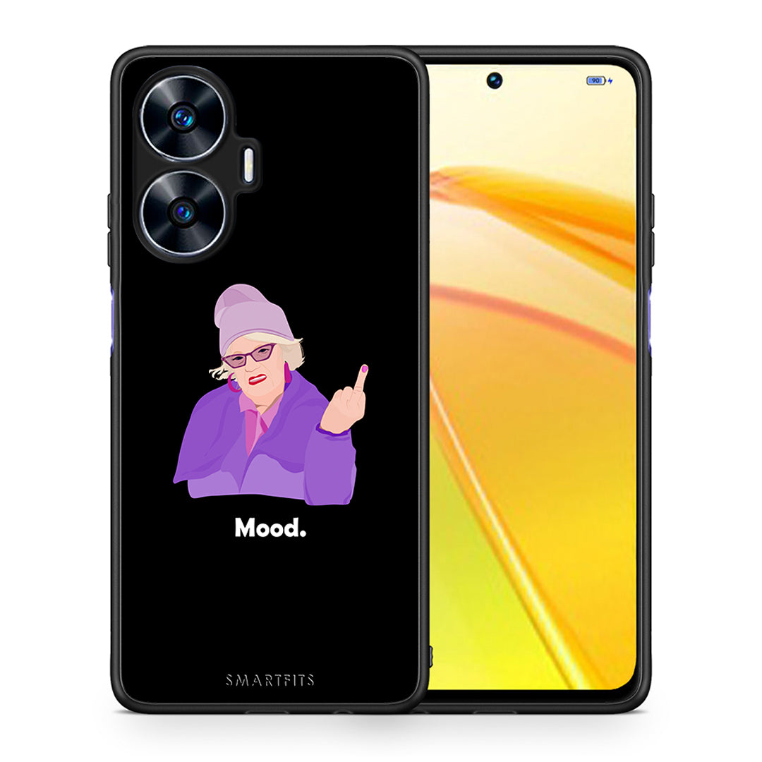 Θήκη Realme C55 Dual Grandma Mood Black από τη Smartfits με σχέδιο στο πίσω μέρος και μαύρο περίβλημα | Realme C55 Dual Grandma Mood Black Case with Colorful Back and Black Bezels