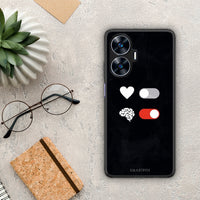 Thumbnail for Θήκη Realme C55 Dual Heart Vs Brain από τη Smartfits με σχέδιο στο πίσω μέρος και μαύρο περίβλημα | Realme C55 Dual Heart Vs Brain Case with Colorful Back and Black Bezels