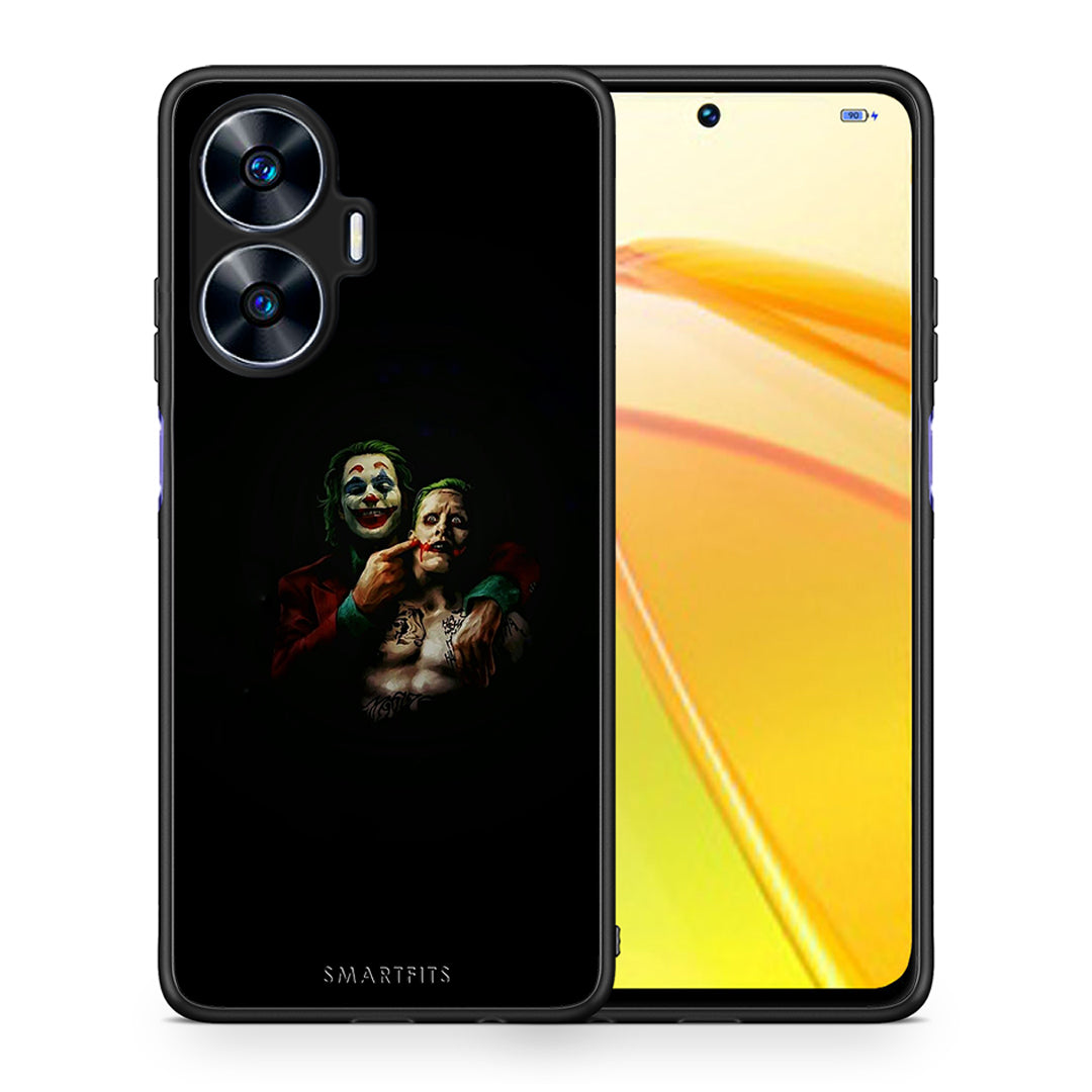 Θήκη Realme C55 Dual Hero Clown από τη Smartfits με σχέδιο στο πίσω μέρος και μαύρο περίβλημα | Realme C55 Dual Hero Clown Case with Colorful Back and Black Bezels