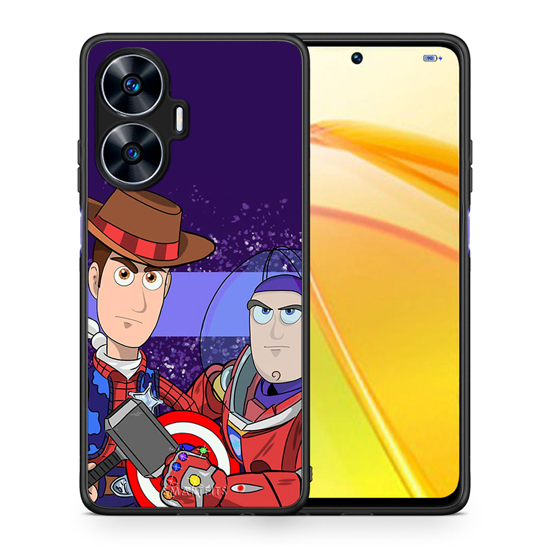 Θήκη Realme C55 Dual Infinity Story από τη Smartfits με σχέδιο στο πίσω μέρος και μαύρο περίβλημα | Realme C55 Dual Infinity Story Case with Colorful Back and Black Bezels