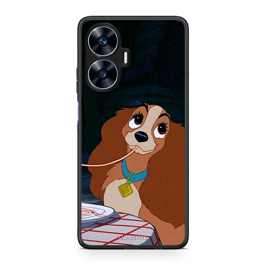 Θήκη Realme C55 Dual Lady And Tramp 2 από τη Smartfits με σχέδιο στο πίσω μέρος και μαύρο περίβλημα | Realme C55 Dual Lady And Tramp 2 Case with Colorful Back and Black Bezels