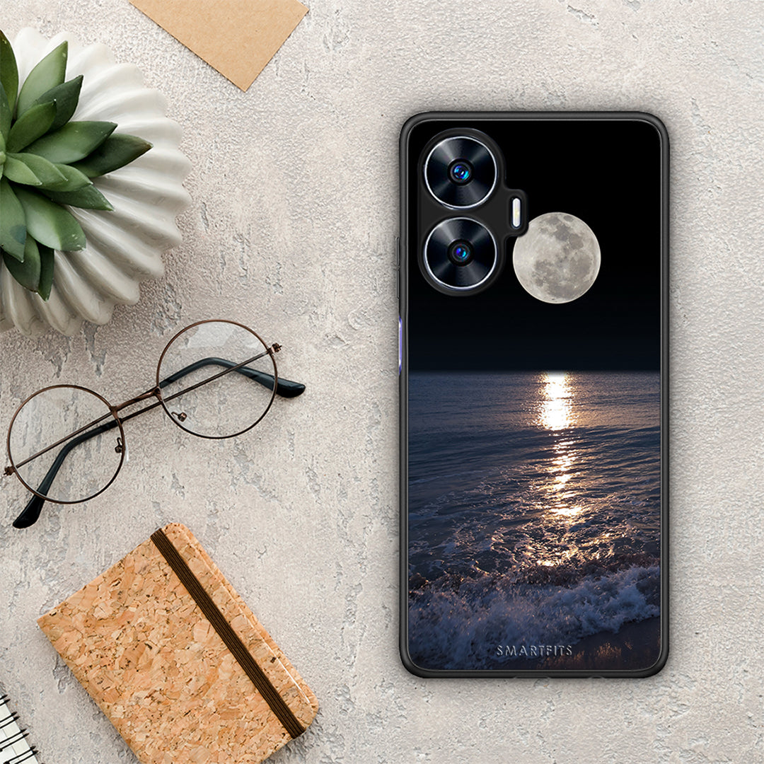 Θήκη Realme C55 Dual Landscape Moon από τη Smartfits με σχέδιο στο πίσω μέρος και μαύρο περίβλημα | Realme C55 Dual Landscape Moon Case with Colorful Back and Black Bezels