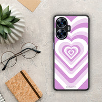 Thumbnail for Θήκη Realme C55 Dual Lilac Hearts από τη Smartfits με σχέδιο στο πίσω μέρος και μαύρο περίβλημα | Realme C55 Dual Lilac Hearts Case with Colorful Back and Black Bezels