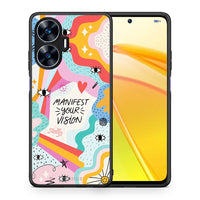 Thumbnail for Θήκη Realme C55 Dual Manifest Your Vision από τη Smartfits με σχέδιο στο πίσω μέρος και μαύρο περίβλημα | Realme C55 Dual Manifest Your Vision Case with Colorful Back and Black Bezels