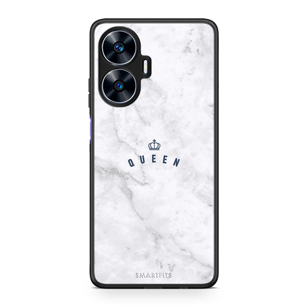 Θήκη Realme C55 Dual Marble Queen από τη Smartfits με σχέδιο στο πίσω μέρος και μαύρο περίβλημα | Realme C55 Dual Marble Queen Case with Colorful Back and Black Bezels