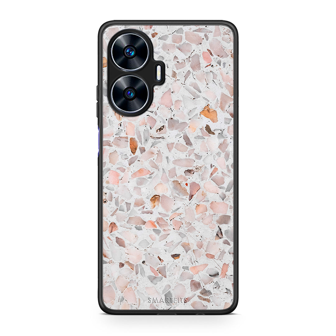 Θήκη Realme C55 Dual Marble Terrazzo από τη Smartfits με σχέδιο στο πίσω μέρος και μαύρο περίβλημα | Realme C55 Dual Marble Terrazzo Case with Colorful Back and Black Bezels