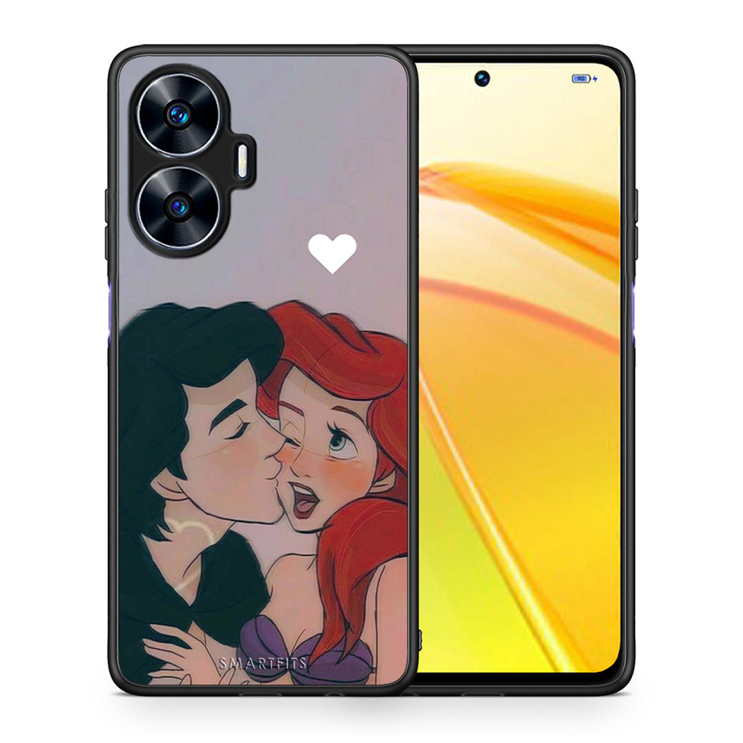 Θήκη Realme C55 Dual Mermaid Couple από τη Smartfits με σχέδιο στο πίσω μέρος και μαύρο περίβλημα | Realme C55 Dual Mermaid Couple Case with Colorful Back and Black Bezels