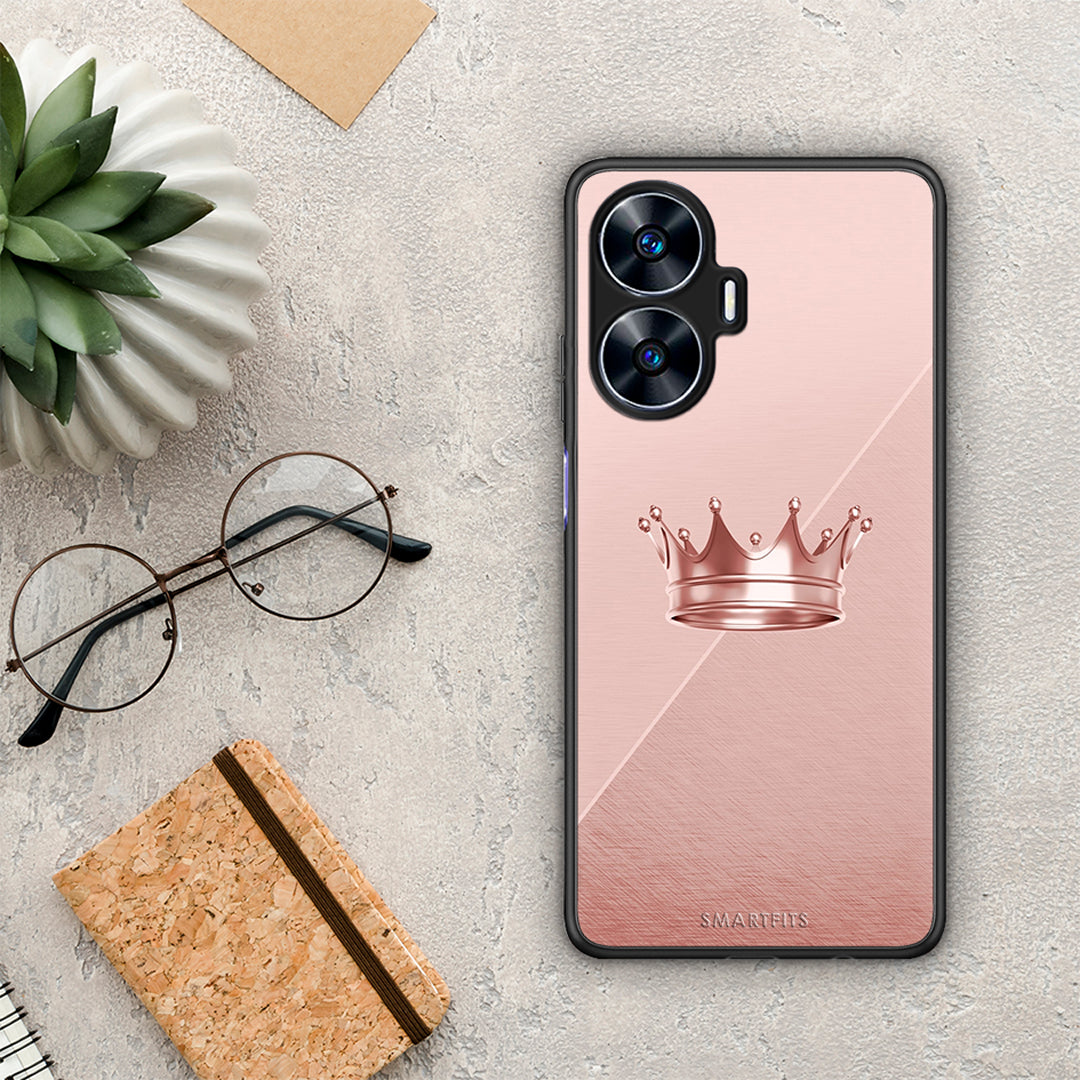 Θήκη Realme C55 Dual Minimal Crown από τη Smartfits με σχέδιο στο πίσω μέρος και μαύρο περίβλημα | Realme C55 Dual Minimal Crown Case with Colorful Back and Black Bezels