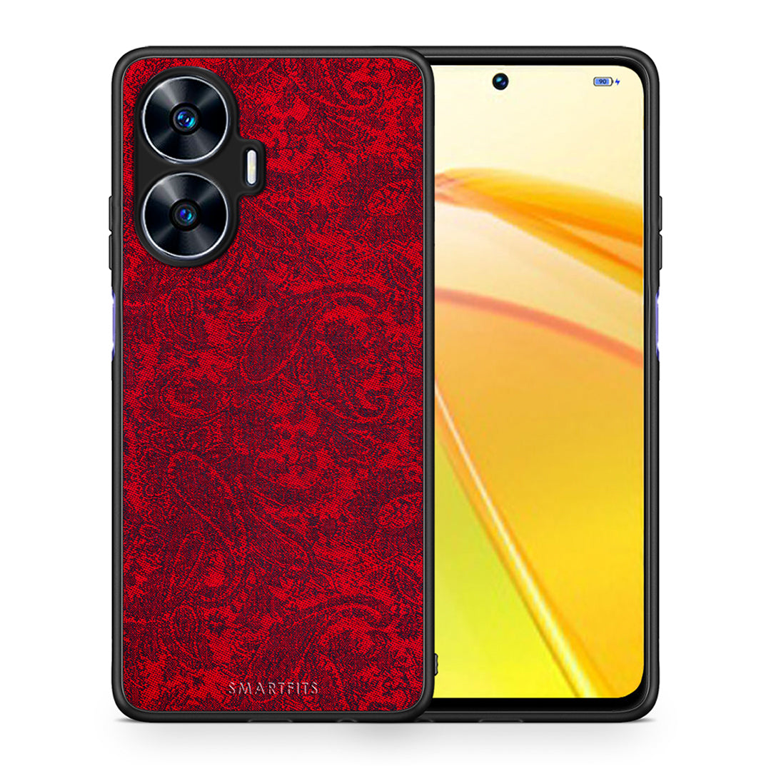 Θήκη Realme C55 Dual Paisley Cashmere από τη Smartfits με σχέδιο στο πίσω μέρος και μαύρο περίβλημα | Realme C55 Dual Paisley Cashmere Case with Colorful Back and Black Bezels