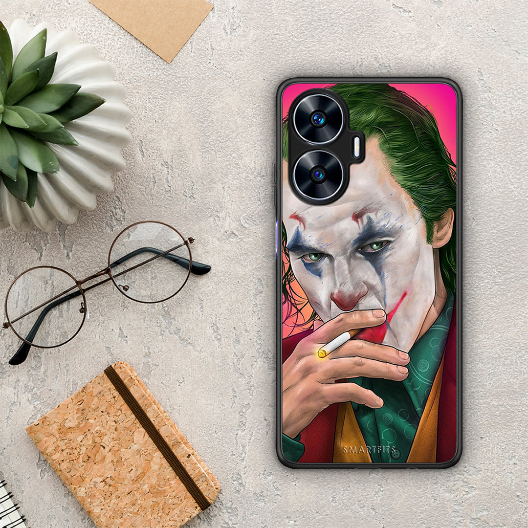 Θήκη Realme C55 Dual PopArt JokesOnU από τη Smartfits με σχέδιο στο πίσω μέρος και μαύρο περίβλημα | Realme C55 Dual PopArt JokesOnU Case with Colorful Back and Black Bezels