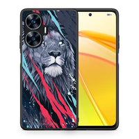 Thumbnail for Θήκη Realme C55 Dual PopArt Lion Designer από τη Smartfits με σχέδιο στο πίσω μέρος και μαύρο περίβλημα | Realme C55 Dual PopArt Lion Designer Case with Colorful Back and Black Bezels