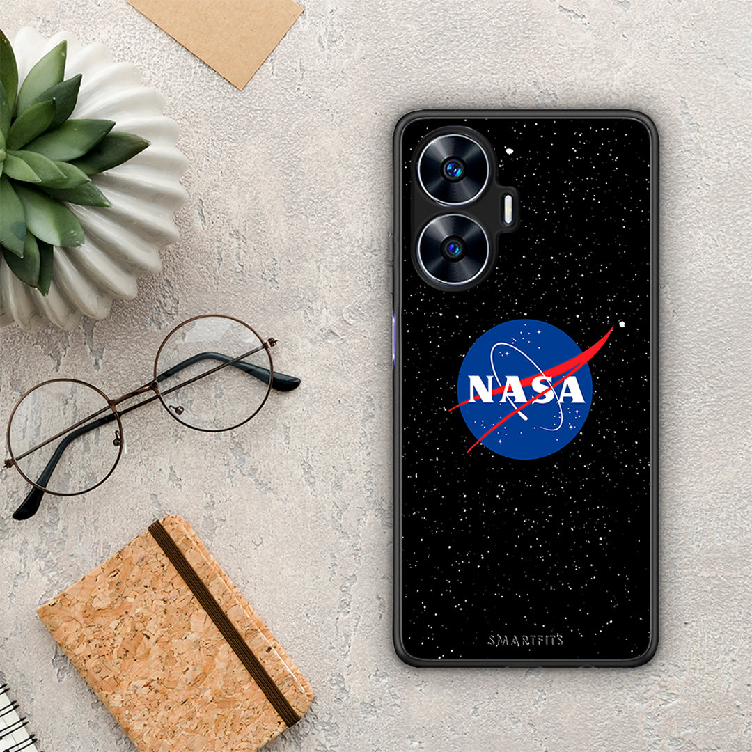 Θήκη Realme C55 Dual PopArt NASA από τη Smartfits με σχέδιο στο πίσω μέρος και μαύρο περίβλημα | Realme C55 Dual PopArt NASA Case with Colorful Back and Black Bezels