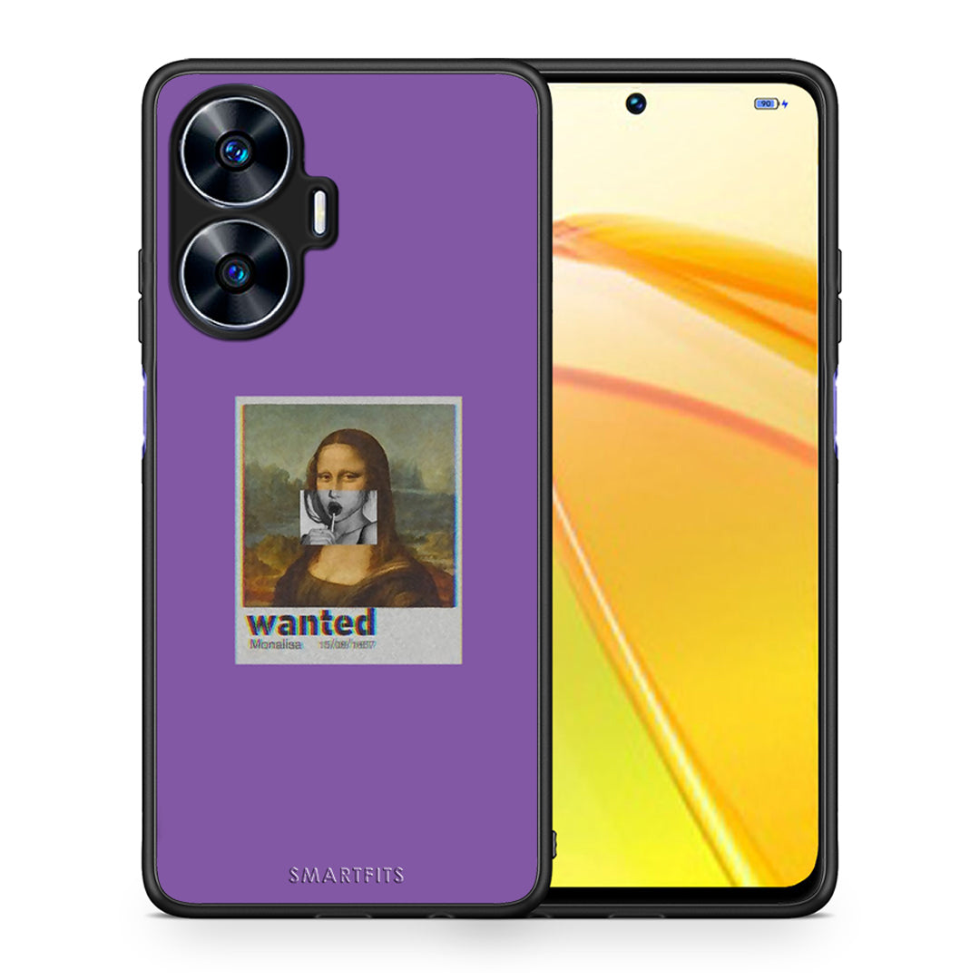 Θήκη Realme C55 Dual Popart Monalisa από τη Smartfits με σχέδιο στο πίσω μέρος και μαύρο περίβλημα | Realme C55 Dual Popart Monalisa Case with Colorful Back and Black Bezels