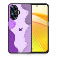 Thumbnail for Θήκη Realme C55 Dual Purple Mariposa από τη Smartfits με σχέδιο στο πίσω μέρος και μαύρο περίβλημα | Realme C55 Dual Purple Mariposa Case with Colorful Back and Black Bezels