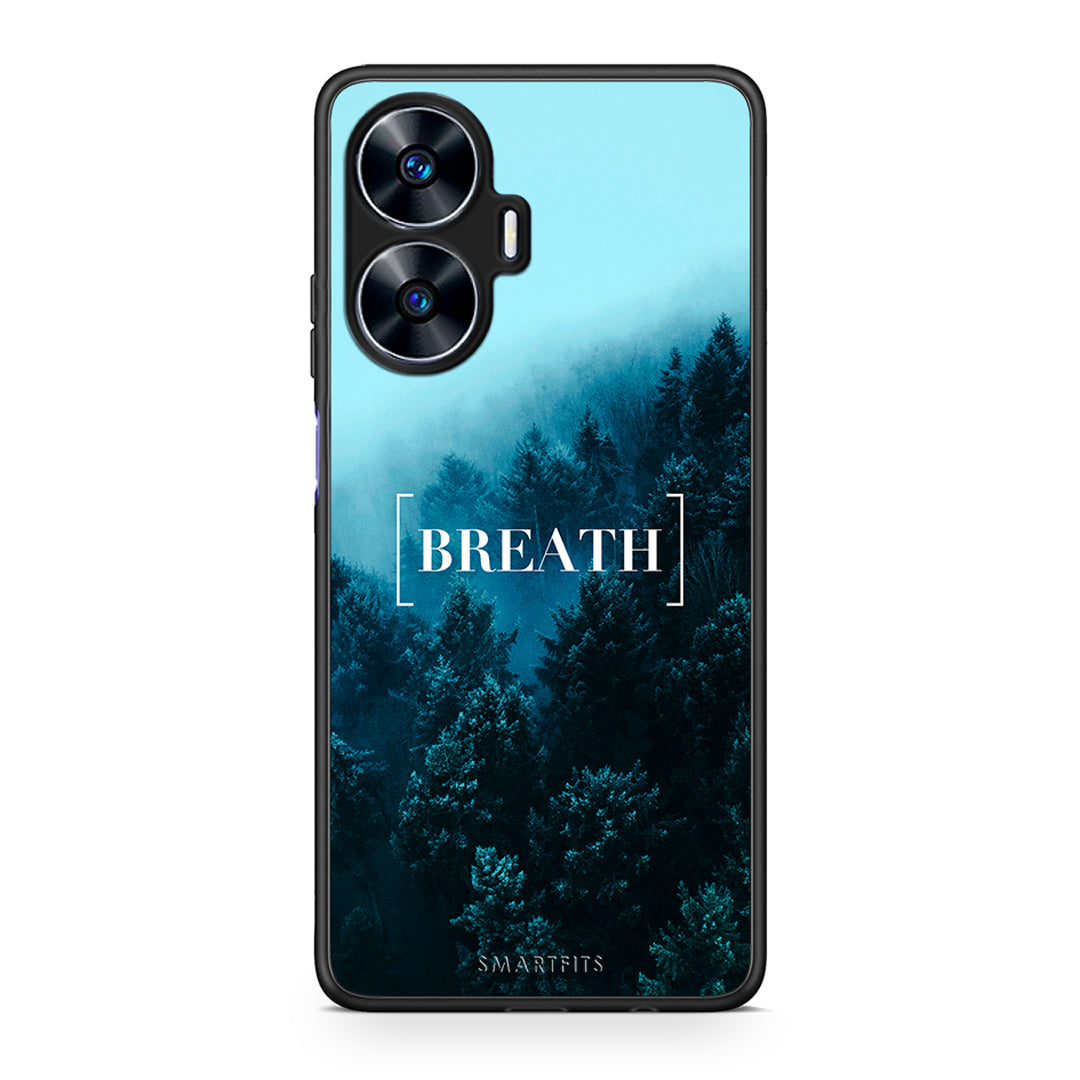 Θήκη Realme C55 Dual Quote Breath από τη Smartfits με σχέδιο στο πίσω μέρος και μαύρο περίβλημα | Realme C55 Dual Quote Breath Case with Colorful Back and Black Bezels