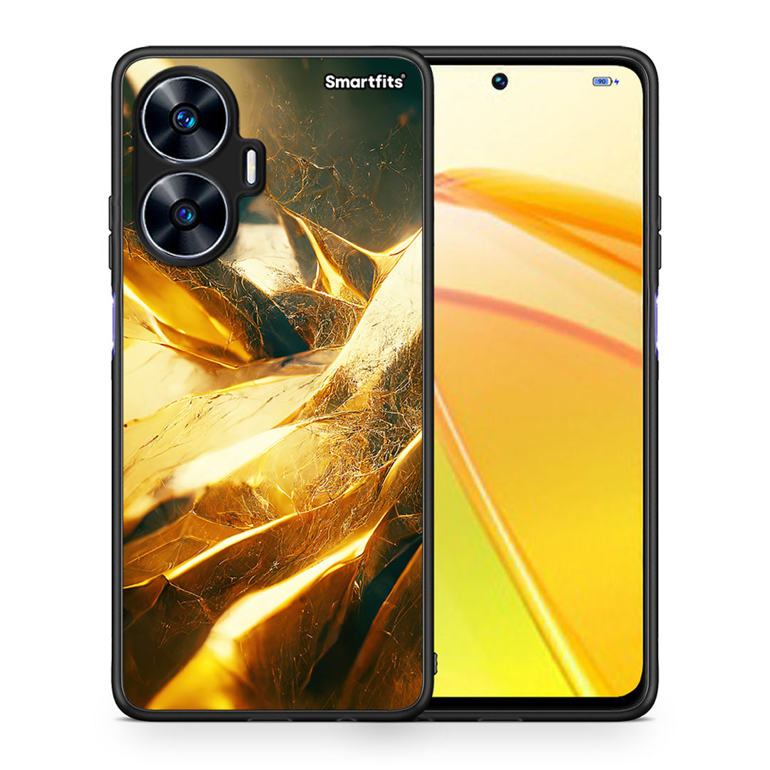 Θήκη Realme C55 Dual Real Gold από τη Smartfits με σχέδιο στο πίσω μέρος και μαύρο περίβλημα | Realme C55 Dual Real Gold Case with Colorful Back and Black Bezels