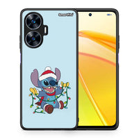 Thumbnail for Θήκη Realme C55 Dual Santa Stich από τη Smartfits με σχέδιο στο πίσω μέρος και μαύρο περίβλημα | Realme C55 Dual Santa Stich Case with Colorful Back and Black Bezels