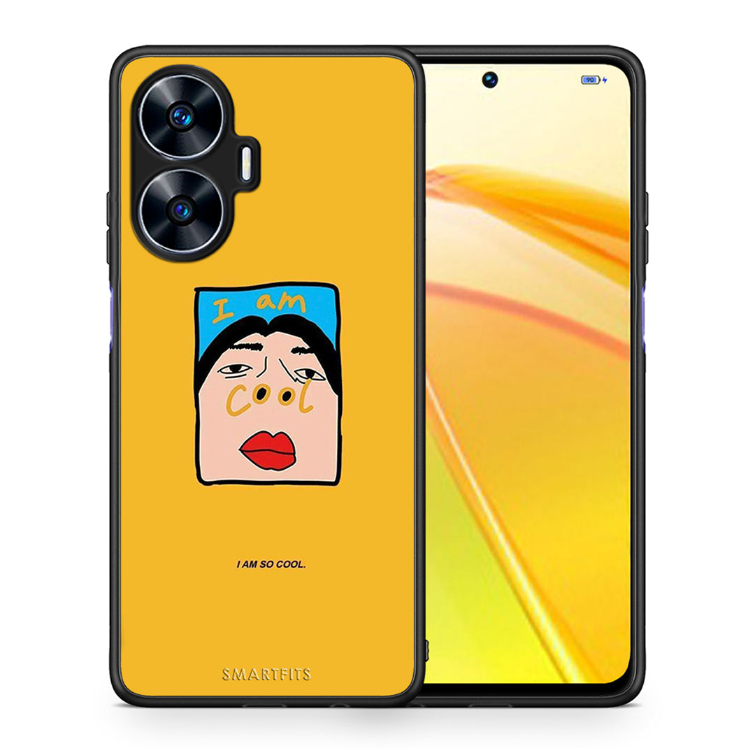 Θήκη Realme C55 Dual So Cool από τη Smartfits με σχέδιο στο πίσω μέρος και μαύρο περίβλημα | Realme C55 Dual So Cool Case with Colorful Back and Black Bezels