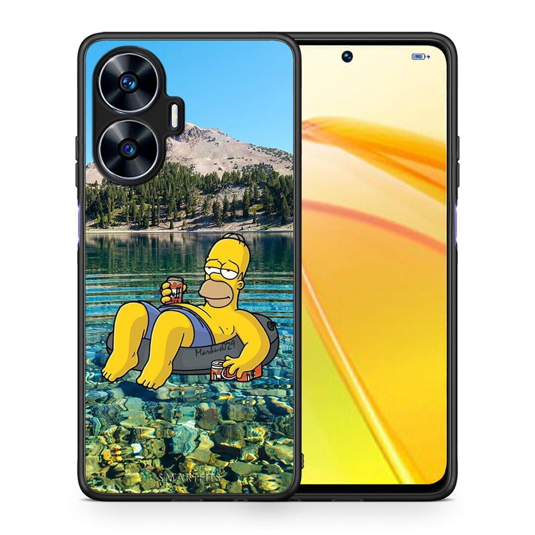 Θήκη Realme C55 Dual Summer Happiness από τη Smartfits με σχέδιο στο πίσω μέρος και μαύρο περίβλημα | Realme C55 Dual Summer Happiness Case with Colorful Back and Black Bezels