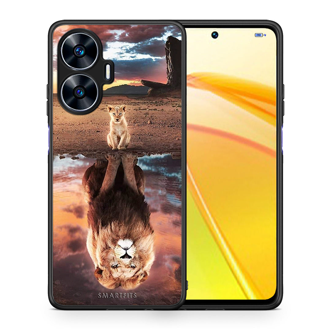 Θήκη Realme C55 Dual Sunset Dreams από τη Smartfits με σχέδιο στο πίσω μέρος και μαύρο περίβλημα | Realme C55 Dual Sunset Dreams Case with Colorful Back and Black Bezels