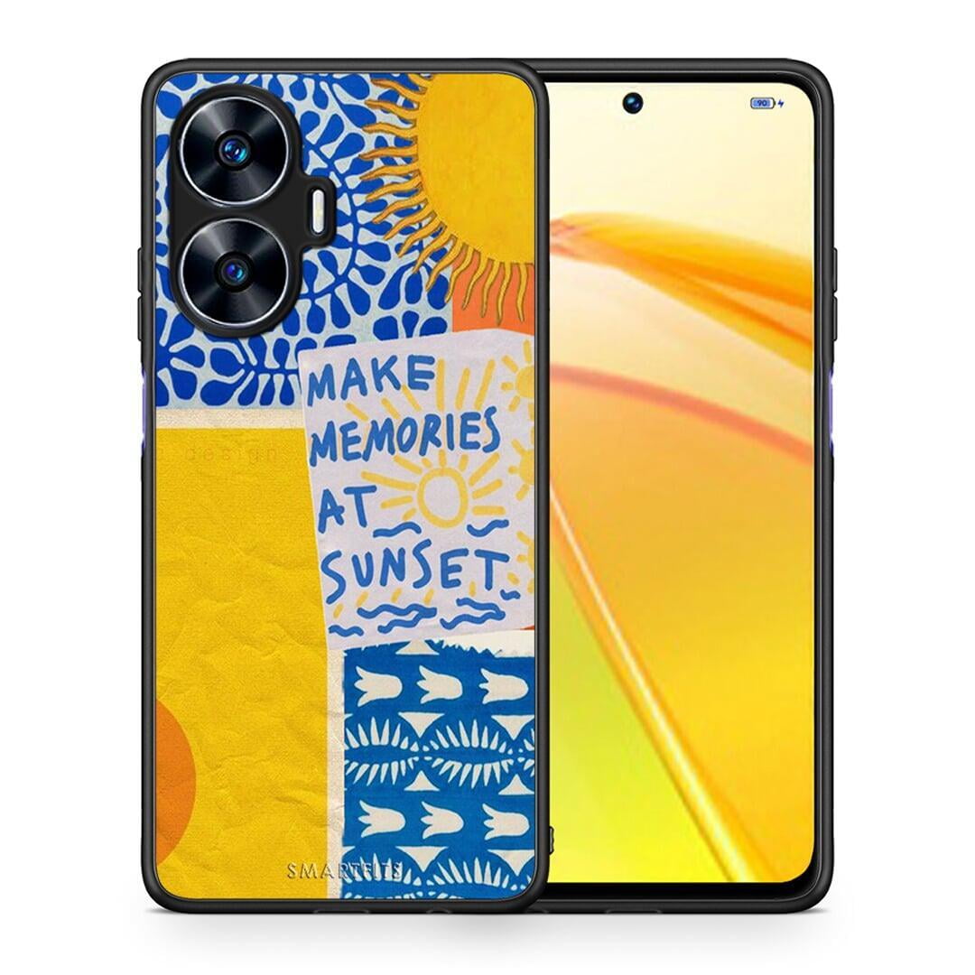 Θήκη Realme C55 Dual Sunset Memories από τη Smartfits με σχέδιο στο πίσω μέρος και μαύρο περίβλημα | Realme C55 Dual Sunset Memories Case with Colorful Back and Black Bezels