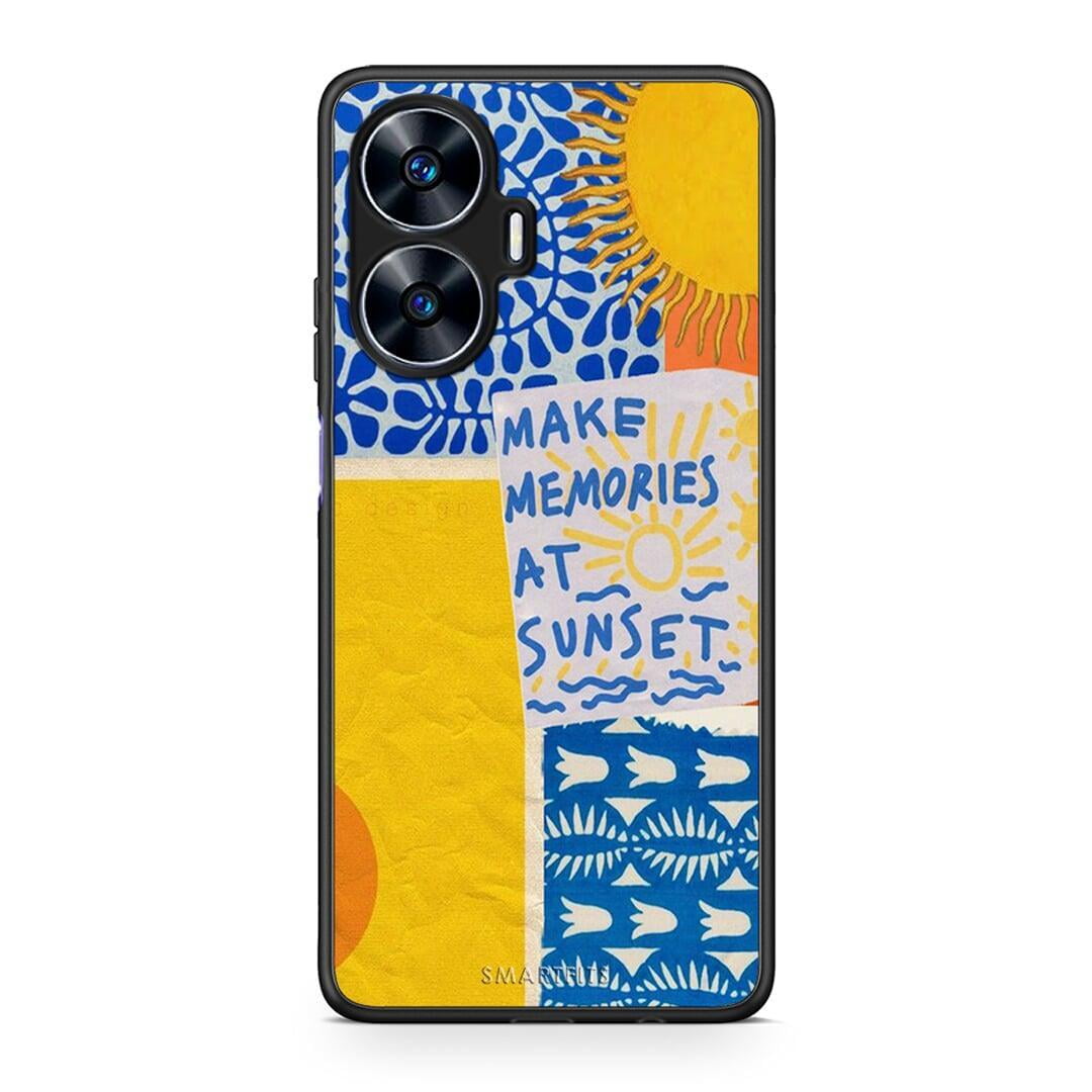 Θήκη Realme C55 Dual Sunset Memories από τη Smartfits με σχέδιο στο πίσω μέρος και μαύρο περίβλημα | Realme C55 Dual Sunset Memories Case with Colorful Back and Black Bezels
