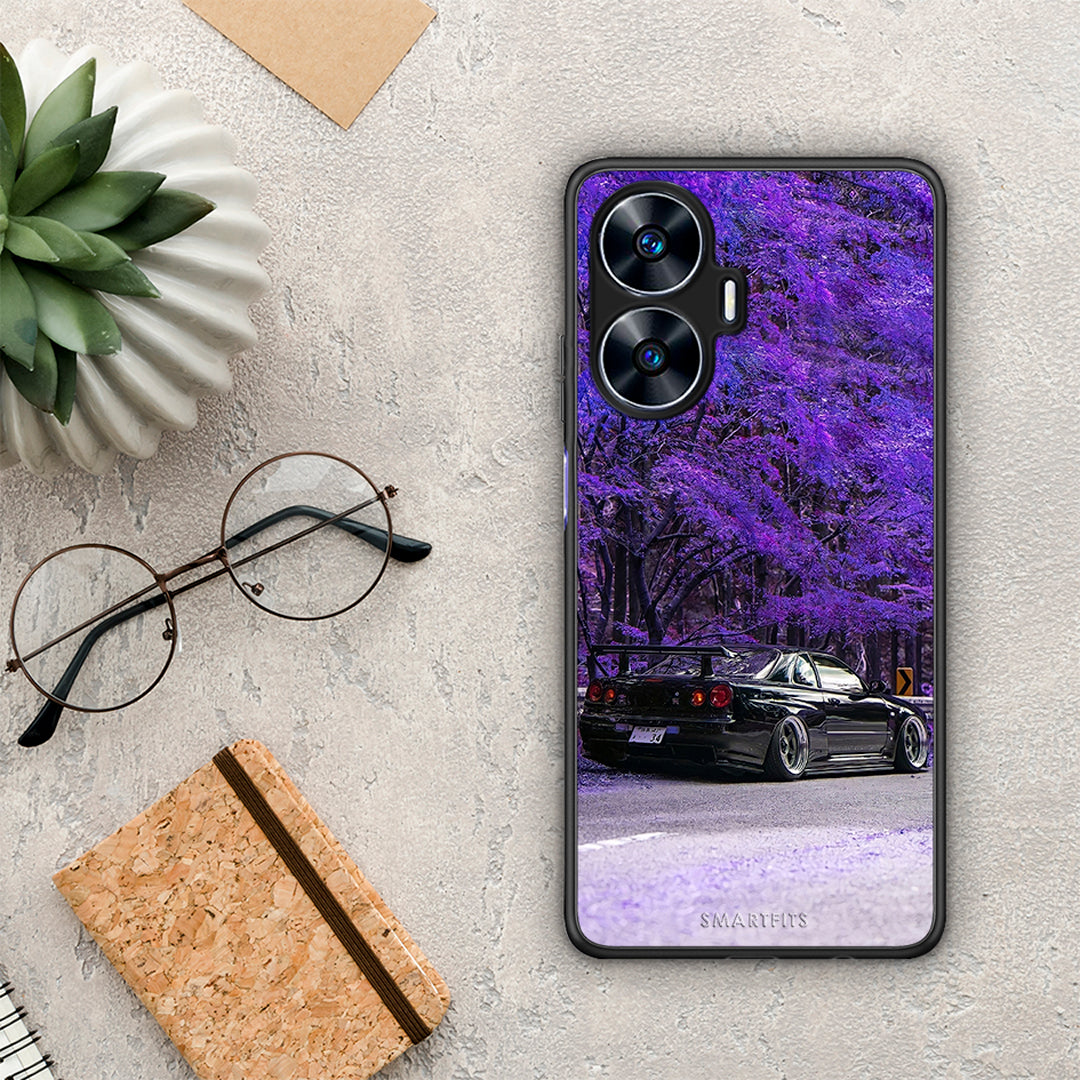 Θήκη Realme C55 Dual Super Car από τη Smartfits με σχέδιο στο πίσω μέρος και μαύρο περίβλημα | Realme C55 Dual Super Car Case with Colorful Back and Black Bezels