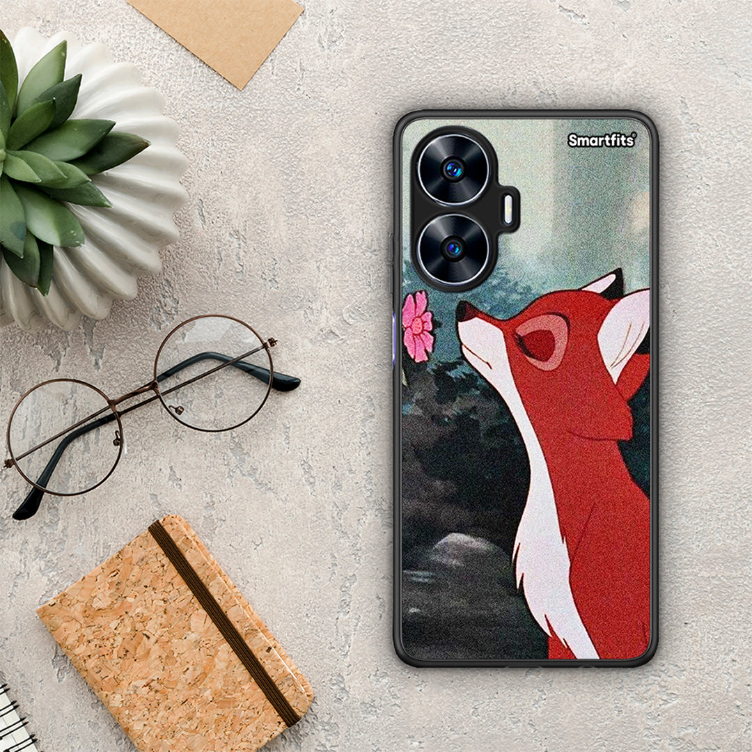 Θήκη Realme C55 Dual Tod And Vixey Love 2 από τη Smartfits με σχέδιο στο πίσω μέρος και μαύρο περίβλημα | Realme C55 Dual Tod And Vixey Love 2 Case with Colorful Back and Black Bezels